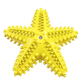 Đồ chơi cho chó nhai làm sạch răng có âm thanh thiết kế hình ngôi sao-Màu vàng