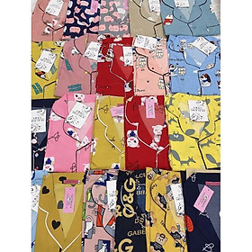 Đồ Bộ Pijama - Bộ Lụa Gấm Tay Ngắn-Quần Dài Cao Cấp