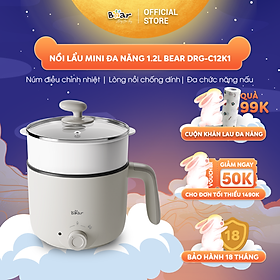 Mua Nồi Lẩu Mini Đa Năng 1 2L Bear Lẩu 2 tầng Vật Liệu Chống Dính An Toàn C12K1 - Hàng nhập khẩu