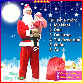 Bộ Quần Áo Ông Già Noel 2023 Chuẩn Chất Nhung Đầy Đủ Chi Tiết Siêu Đẹp