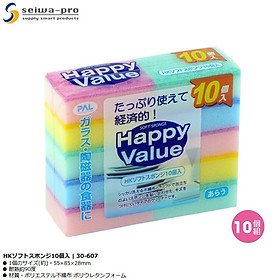 Mua Set 10 miếng mút rửa ly  cốc Happy Value - Hàng nội địa Nhật Bản nhập khẩu chính hãng
