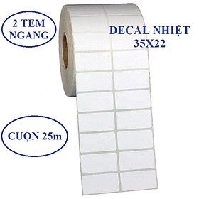 Mua Giấy decal in mã vạch 2 tem( cuộn 2000 tem)   Decal nhiệt 35x22 70x22 72x22