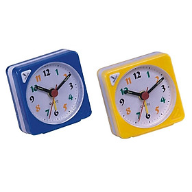 2x Mini Travel Clock Gradient Sound Desk Alarm Clock Snooze Nightlight