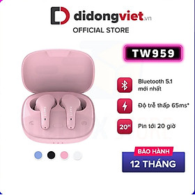 Tai nghe Bluetooth True Wireless Havit TW959, Bluetooth 5.1, Độ Trễ Tới 65ms, Nghe Độc Lập, Pin Tới 20H - Hàng Chính Hãng