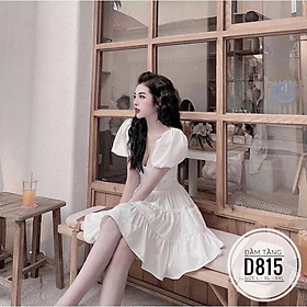 Bigsize 60-90KG vmart Đầm tầng D815 hàng Quảng Châu cao cấp chiết eo giấu bụng