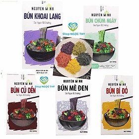 Combo 5 hộp bún rau củ Nguyên Minh 300gr/hộp (bún khoai lang/chùm ngây/mè đen/củ dền/bí đỏ)