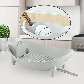 Dish Drying Rack with Water Outlet Multipurpose Durable Kitchen Drain Holder