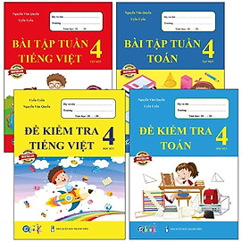 Sách - Combo Bài Tập Tuần và Đề Kiểm Tra lớp 4 - Môn Toán và Tiếng Việt học kì 1 (4 cuốn)