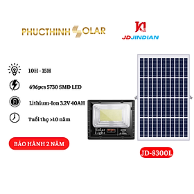 Mua Đèn Năng Lượng Mặt Trời 300W Jindian JD-8300L  Đèn Pha Led Chống Nước IP67 Cảm Biến Ánh Sáng Có Remote Phúc Thịnh Solar