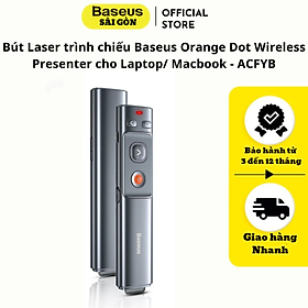 Bút Laser trình chiếu Baseus Orange Dot Wireless Presenter cho Laptop/ Macbook (100m. 2.4Ghz USB/Type C Receiver, Wireless Remote Control, Red Laser Pointer/ Presenter)- ACFYB- Hàng chính hãng