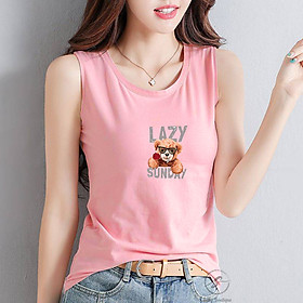 Áo Thun Sát Nách Nữ Cao Cấp Lazy Sunday Thun Cotton 100% Vải Dày Co Giãn 4 Chiều Mềm Mịn Mặc Mát  SN133-Sally Boutique