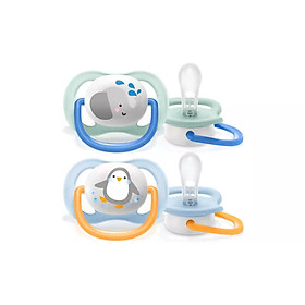 Set 2 Ty ngậm Silicone thông khí hình thú Lime Philips Avent