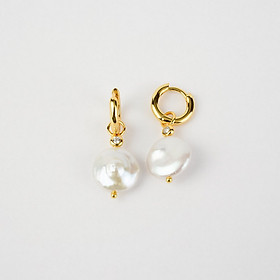 Bông Tai Ngọc Trai FW Baroque UK Style (Classic Huggie Pearl) - MOON Jewelry