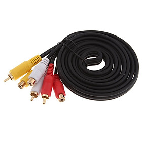1.8m 3 RCA to 3 RCA Male to Female Audio Video Extension Cable Cord for TV
