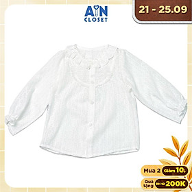 Áo sơ mi dài tay bé gái họa tiết Hoa Cẩm cù trắng cotton boi - AICDBGUT7B22 - AIN Closet