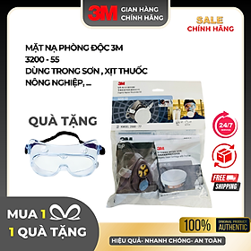 Mua Bộ Mặt Nạ phòng độc 3M 3200- 55  Sử Dụng 1 Phin Lọc. Chống hóa chất   hơi   khí độc trong khi sơn  phun thuốc nông nghiệp ...