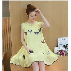 Hình ảnh ĐẦM BẦU CÔNG SỞ VÁY BẦU SUÔNG CHIFFON KẾT BƯỚM DN190609