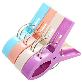 Mua Vỉ 4 Kẹp phơi quần áo bằng nhựa bản to (mầu giao ngẫu nhiên)