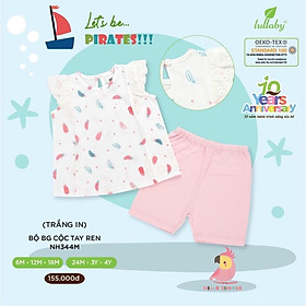 LULLABY - Bộ quần áo bé gái cộc tay ren NH344M
