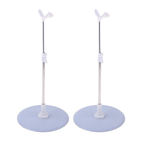 2 Adjustable Doll Stand Support with /3 1/4 Dolls Decoration