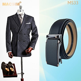 Thắt lưng nam -Dây nịt nam da thật cao cấp nhãn hiệu Macsim MS33
