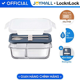 Hộp cơm thủy tinh kèm muỗng đũa LocknLock LLG991CLNVY 930ml - Màu Navy