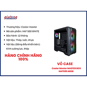 Mua Vỏ case Cooler Master MASTER BOX HAF500 ARGB White - Hàng chính hãng