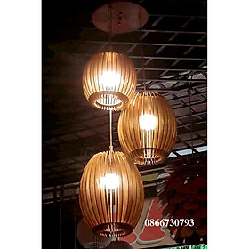 Mua Đèn gỗ hình bầu DG084 - Đèn gỗ thả trần trang trí nhà cửa  quán cafe  nhà hàng