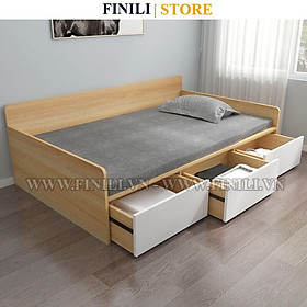 Mua  FREESHIP  Giường phẳng thông minh FINILI  giường phòng khách 3 ngăn kéo gỗ MDF melamine FLNO2046