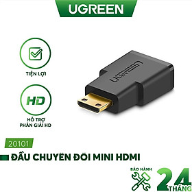 Đầu chuyển mini HDMI dài 25mm UGREEN 20101 (màu đen) - Hàng chính hãng