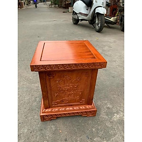 Mua Đế gỗ hương trạm hoa sen cao 30 mặt vuông 25/30/35/40cm