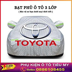 Bạt Phủ Xe Ô Tô Toyota Vios, Altis, Camry, Fortuner, Innova, Yaris, Rush, Hilux, Wigo, Land Cruiser - Altis (3XL)