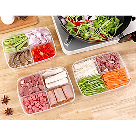 Mua Hộp Nhựa Đựng Thực Phẩm 4 Ngăn  Khay Đựng Đồ Ăn Dặm Chia Ngăn Có Nắp Tiện Lợi