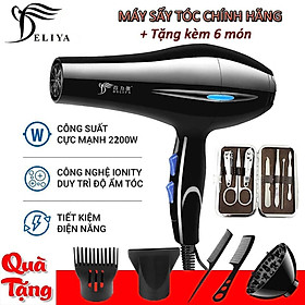 Máy sấy tóc hai chiều deliya 8020 đen công suất lớn 2200w - hàng chính hãng