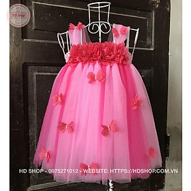 Váy công chúa cho bé ️FREESHIP️ Váy công chúa hồng phấn phối sen hoa dải sen