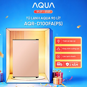 [SẢN PHẨM MỚI 2025] Tủ lạnh mini Aqua 90 lít AQR-D100FA(PS) - Màu hồng nhạt - Freeship toàn quốc - Có hỗ trợ đổi qua be - Hàng chính hãng