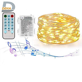Mua Dây đèn led đom đóm nhấp nháy đồng bộ theo nhạc 10 mét vàng nắng