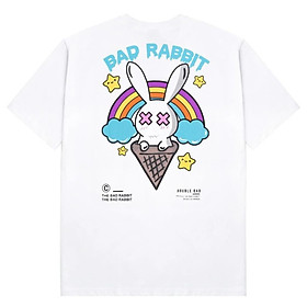 Áo Thun Nam Nữ Tay Lỡ Phom Rộng In Hình Thỏ Kem, Vải Cotton Dày Mịn Đẹp, Co Giãn. siêu hót