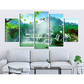 Mua Bộ 5 tranh canvas treo tường phong cảnh Sơn Thủy Hữu Tình - B5T040