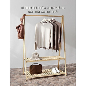 Mua Kệ Treo Quần Áo Chữ A 2 Tầng -Gỗ Thông Nhập Khẩu- Có lót NC