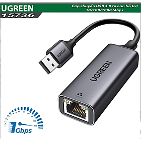 Cáp chuyển USB 3.0 to Lan hỗ trợ 10/100/1000 Mbps Ugreen 15736 - Hàng chính hãng