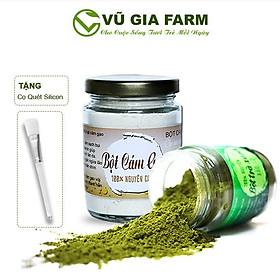 Combo Bột Trà Xanh + Bột Cám Gạo - Nguyên Chất Vũ Gia (100g/ hũ) + Tặng Cọ Quét