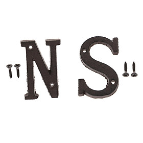 Cast Iron Creative DIY Door Plate Letter Label Sign Wall Home Decor N S