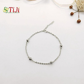 Lắc tay inox chạm chiếu xỏ bi cách điệu không đen không gỉ sét