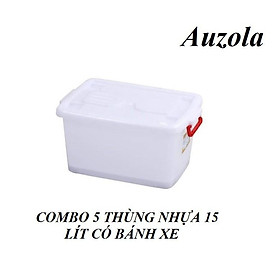 Mua Combo 5 thùng nhựa 15 lít có bánh xe