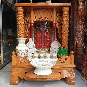 Mua COMBO Bộ bàn thờ thần tài ông địa gỗ gõ đỏ ngang 50 cm vip