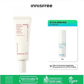 Kem dưỡng ẩm làm sáng chống nắng cho da innisfree Cherry Blossom Glow Skin-Fit Tone-Up Cream SPF 50+PA++++ 50ml