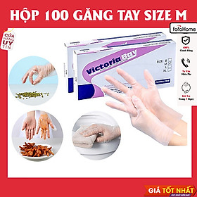 Hộp 100 Găng Tay Nấu Ăn Siêu Dai Victoria Bay Làm Bếp Siêu Dai Chất Liệu TPE Không Mùi Chống Nhăn