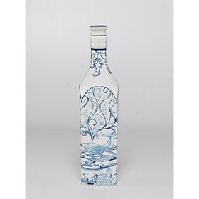 Chai Sứ Dưỡng Sinh Minh Long Vuông 1.0 L + nắp - Biển Xanh