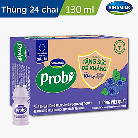 2 Thùng Sữa chua uống Probi Việt Quất chai x 130ml - 24 chai/Thùng Yogurt